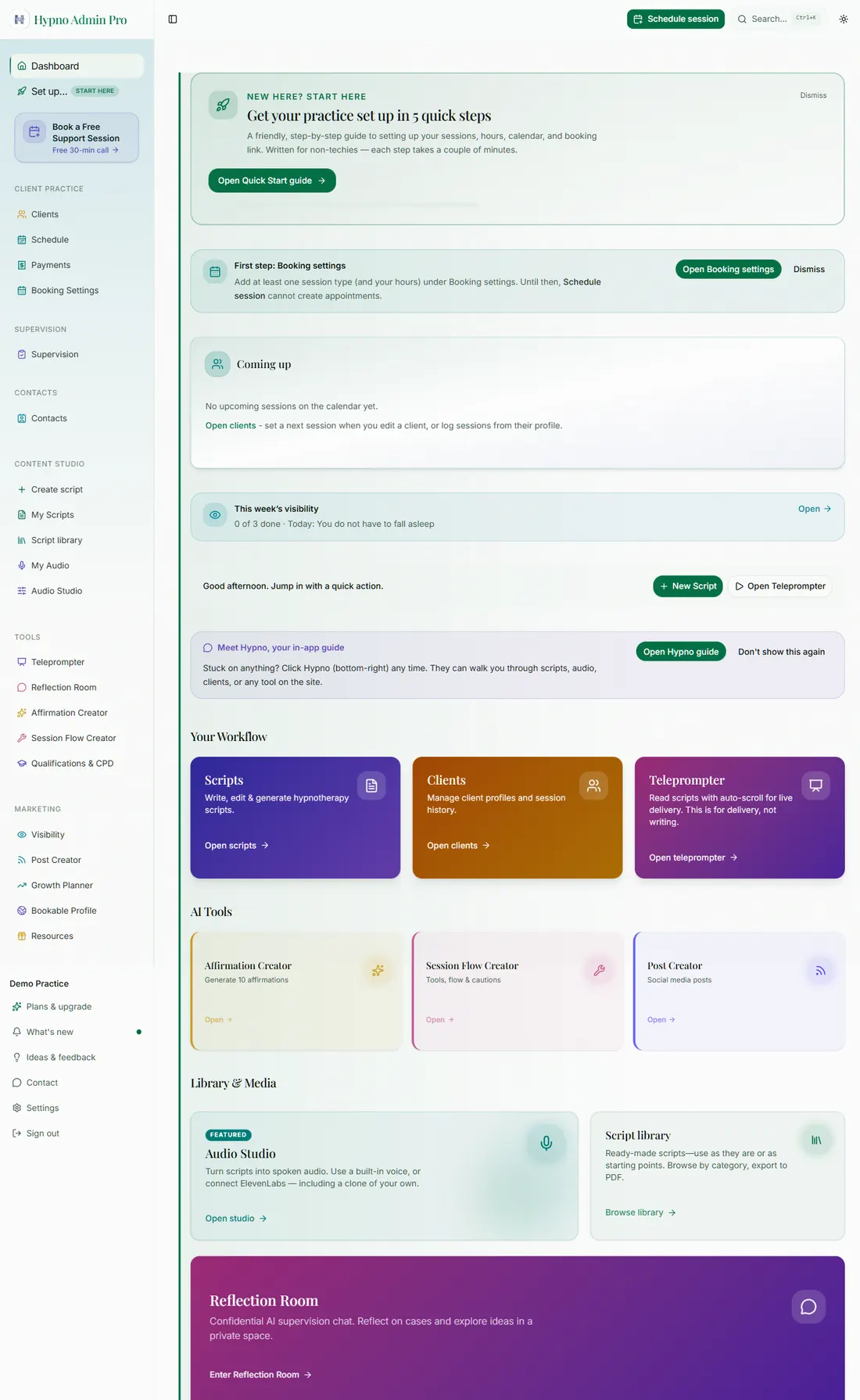 Hypno Admin Pro dashboard